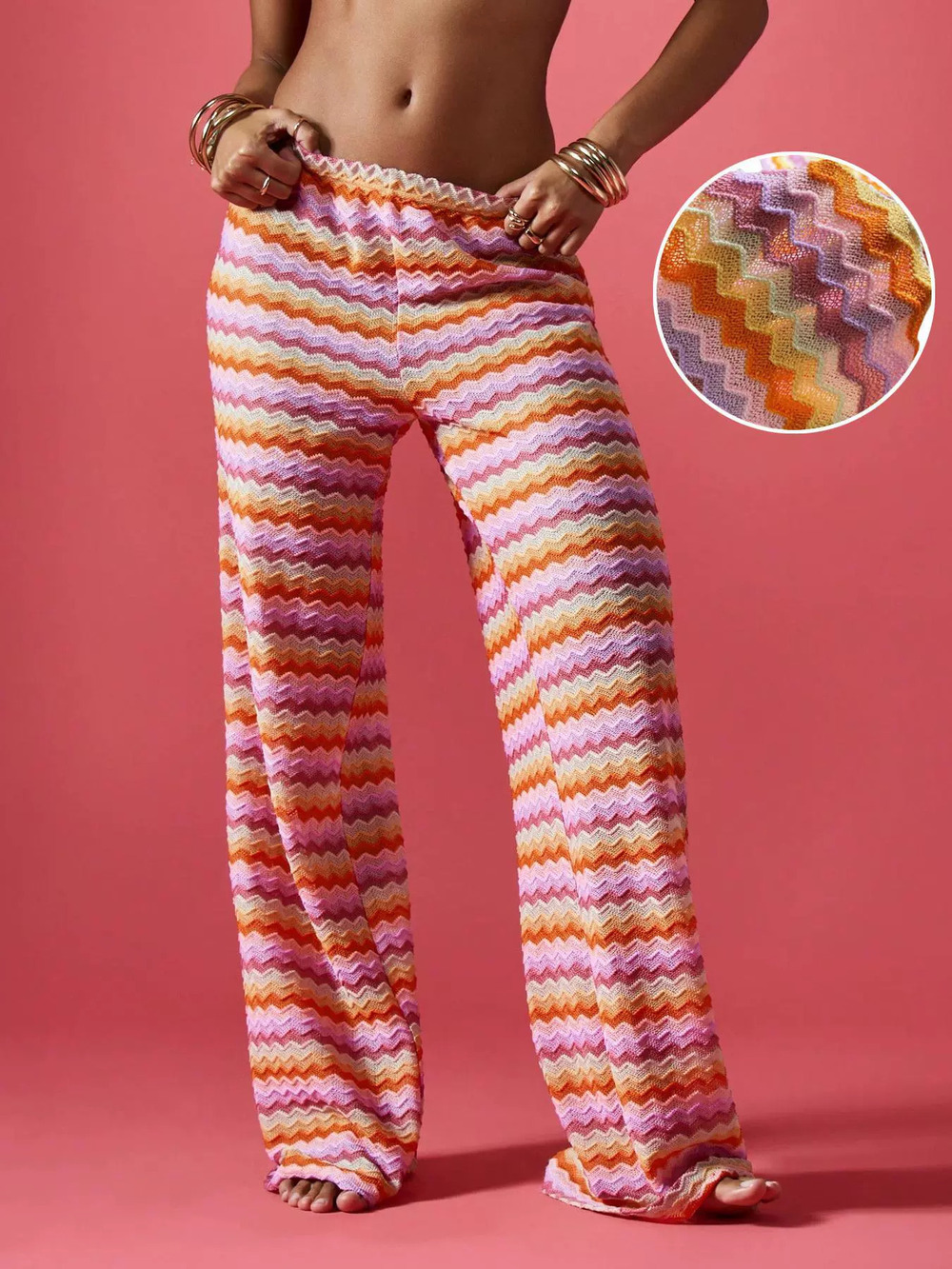 ZARA Casual Trendy Wide Leg Pants with Contrast Stripe Drape